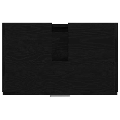 Badezimmerschrank Schwarz Eichen-Optik 59 x 37 x 59 cm