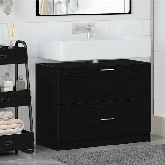 Waschtischschrank Schwarze Eiche 78 x 37 x 59 cm Holzwerkstoff