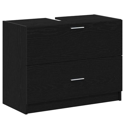 Badezimmerschrank Schwarz Eichen-Optik 78 x 37 x 59 cm