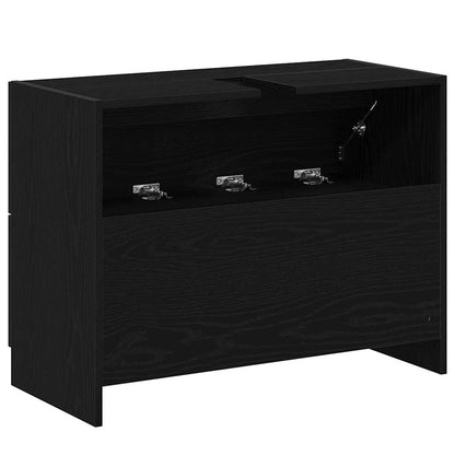 Badezimmerschrank Schwarz Eichen-Optik 78 x 37 x 59 cm