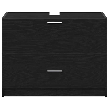 Badezimmerschrank Schwarz Eichen-Optik 78 x 37 x 59 cm