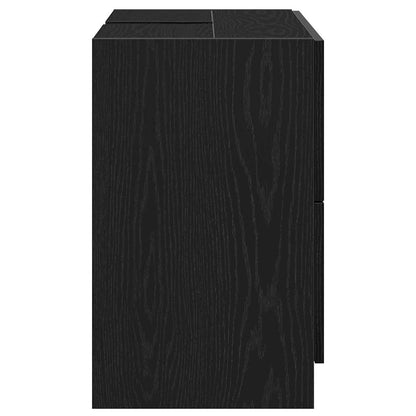 Badezimmerschrank Schwarz Eichen-Optik 78 x 37 x 59 cm