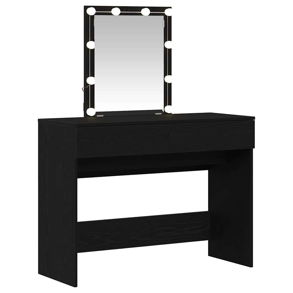Schminktisch Schwarz Eichen-Optik 100 x 40 x 130 cm