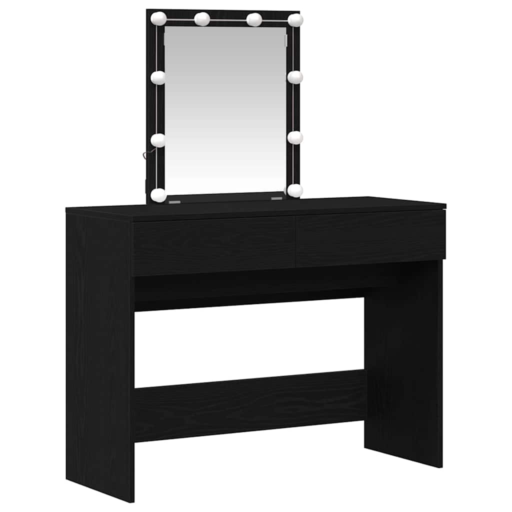 Schminktisch Schwarz Eichen-Optik 100 x 40 x 130 cm