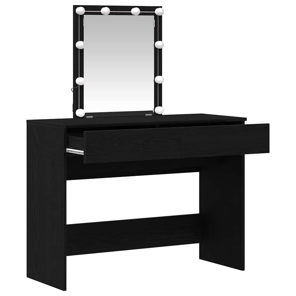 Schminktisch Schwarz Eichen-Optik 100 x 40 x 130 cm