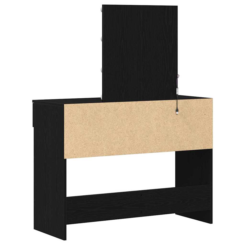 Schminktisch Schwarz Eichen-Optik 100 x 40 x 130 cm