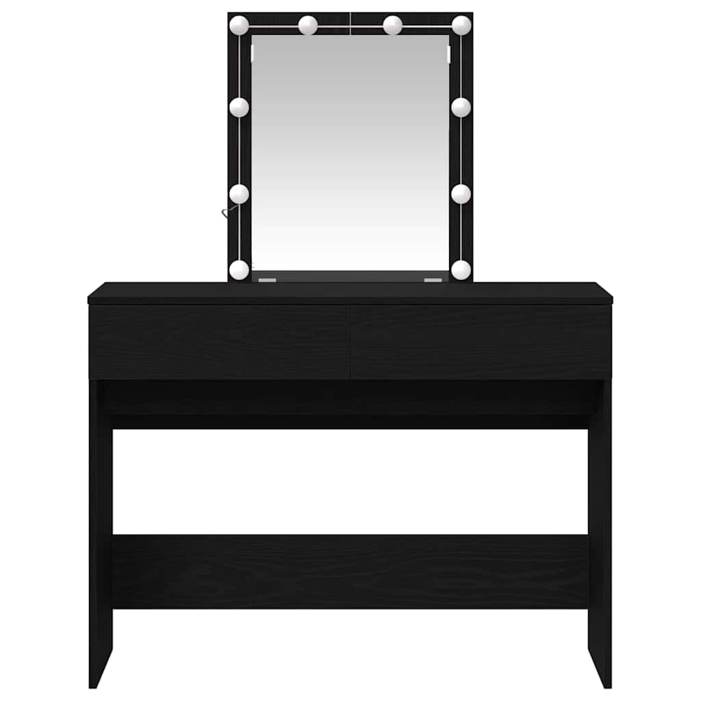 Schminktisch Schwarz Eichen-Optik 100 x 40 x 130 cm