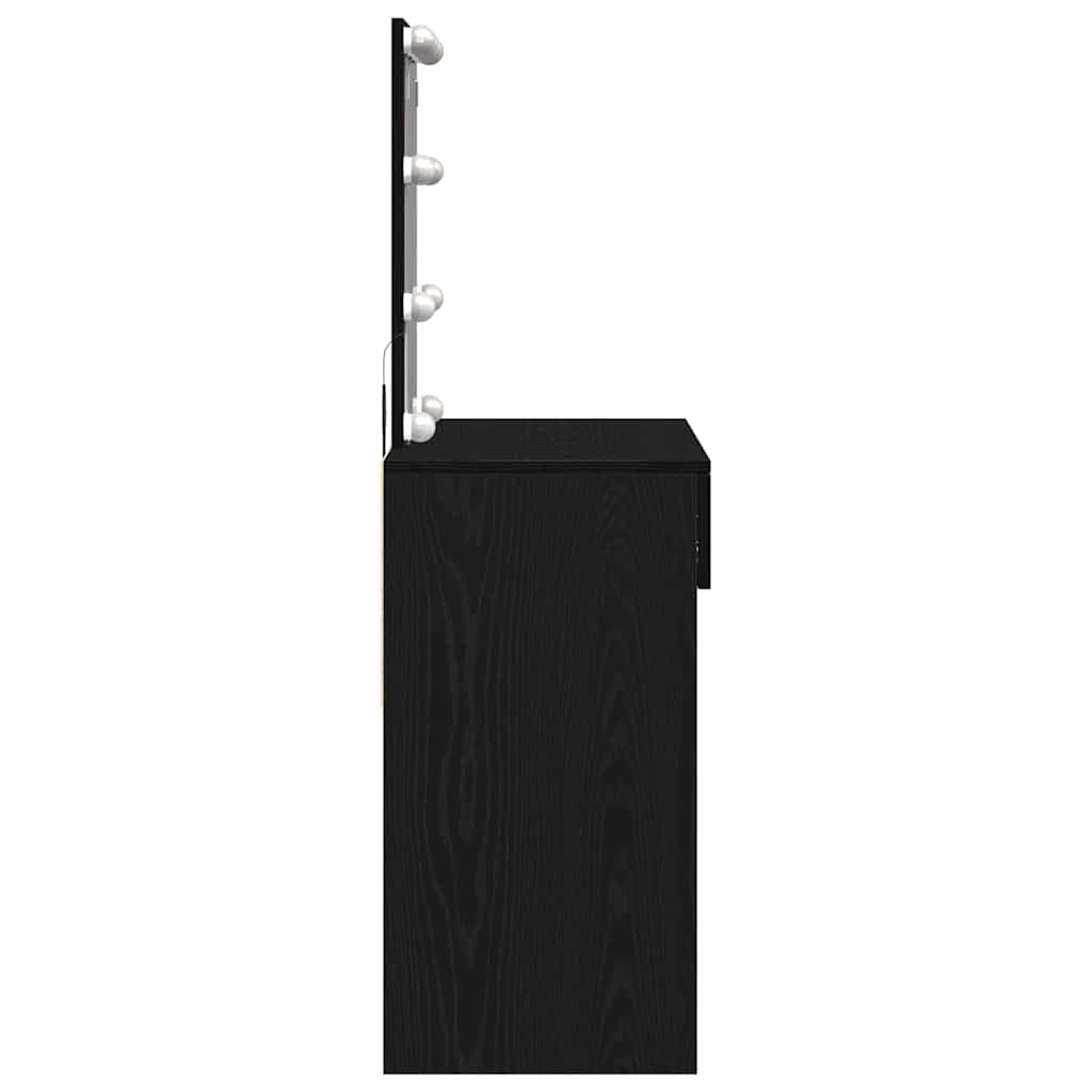 Schminktisch Schwarz Eichen-Optik 100 x 40 x 130 cm