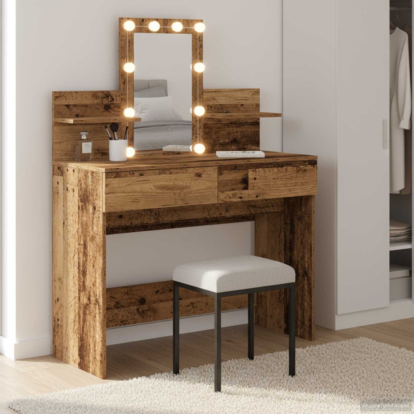 Schminktisch Altholz 100 x 40 x 130 cm Holzwerkstoff