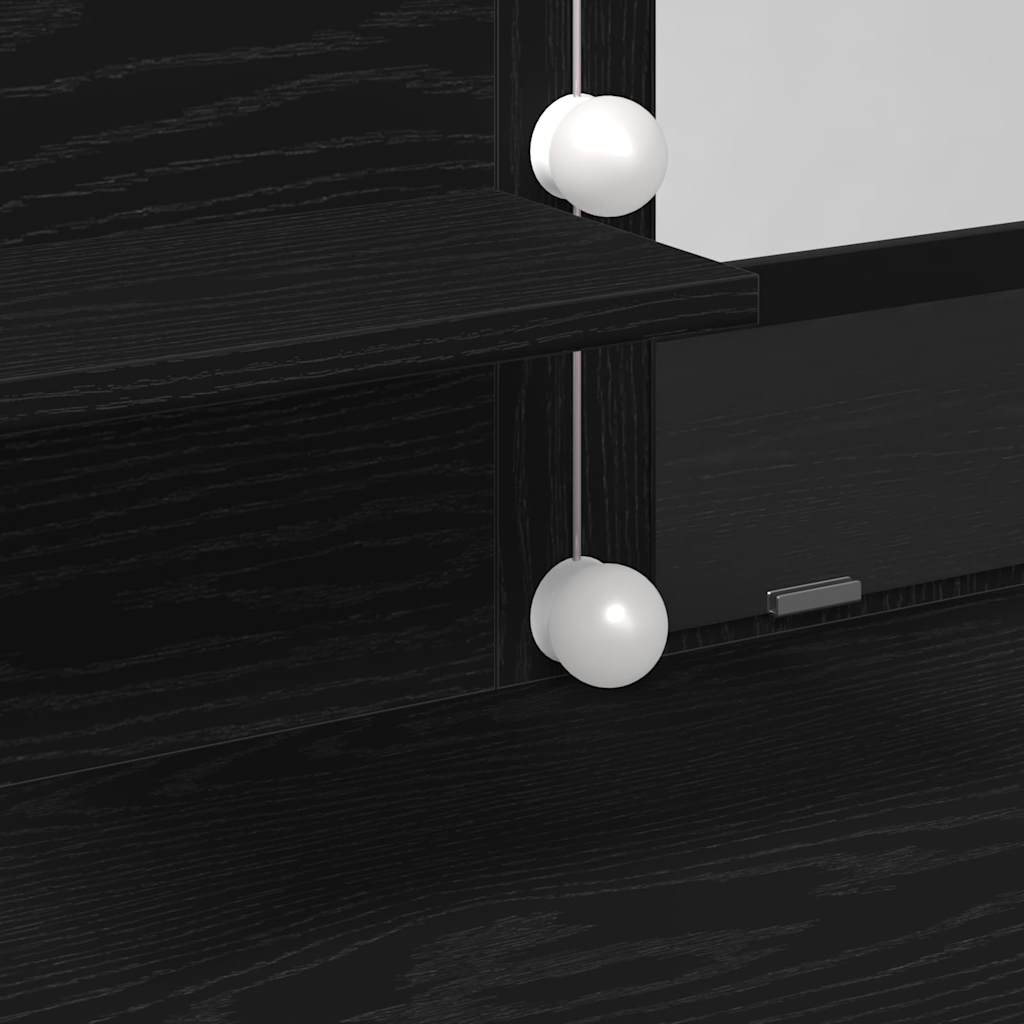 Schminktisch Schwarz Eichen-Optik 100 x 40 x 130 cm