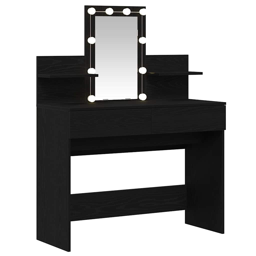 Schminktisch Schwarz Eichen-Optik 100 x 40 x 130 cm