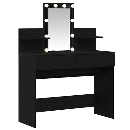 Schminktisch Schwarz Eichen-Optik 100 x 40 x 130 cm