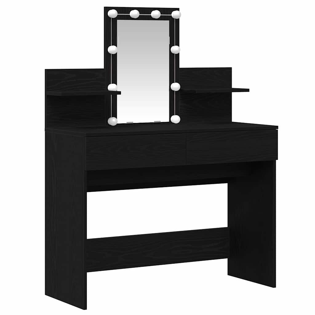 Schminktisch Schwarz Eichen-Optik 100 x 40 x 130 cm
