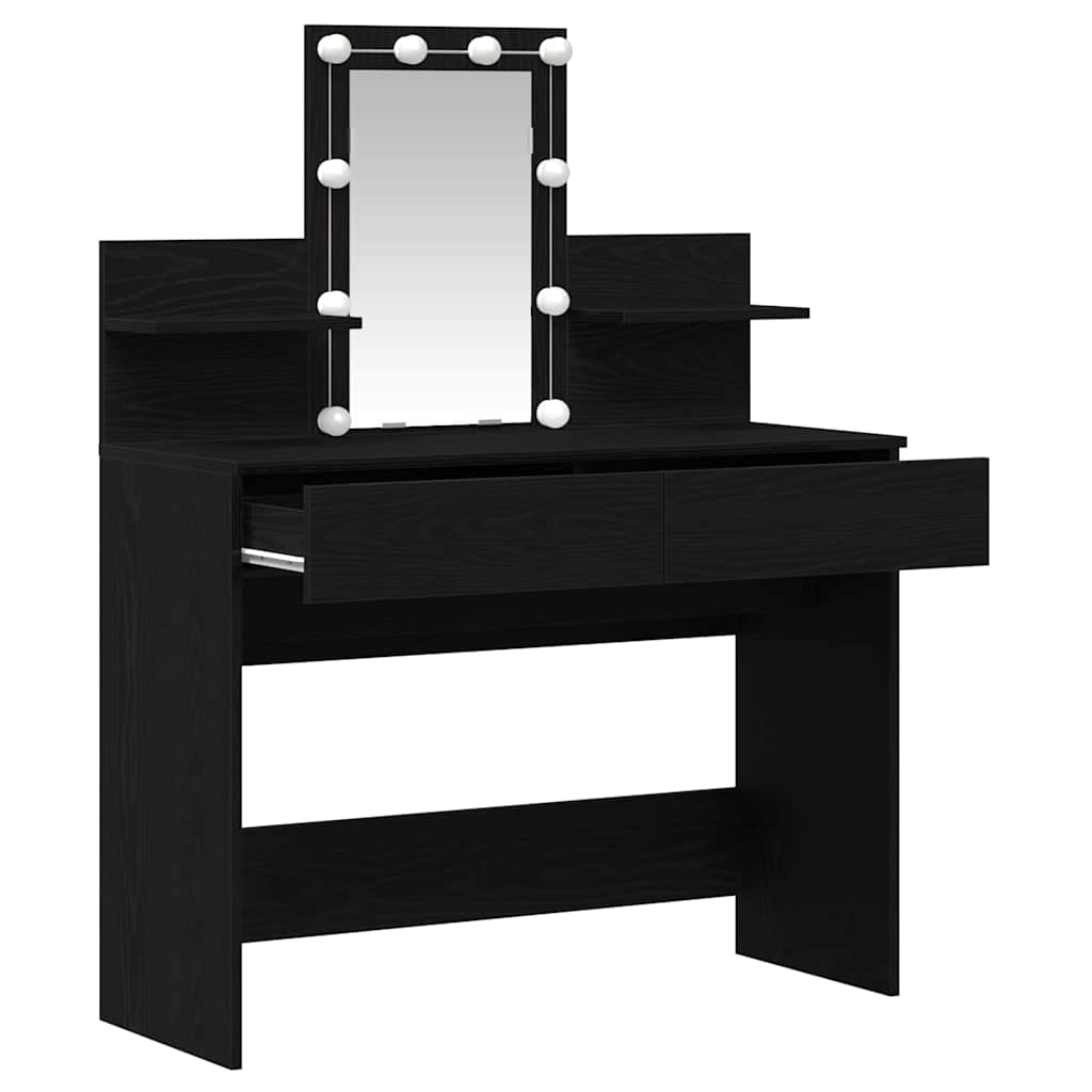 Schminktisch Schwarz Eichen-Optik 100 x 40 x 130 cm