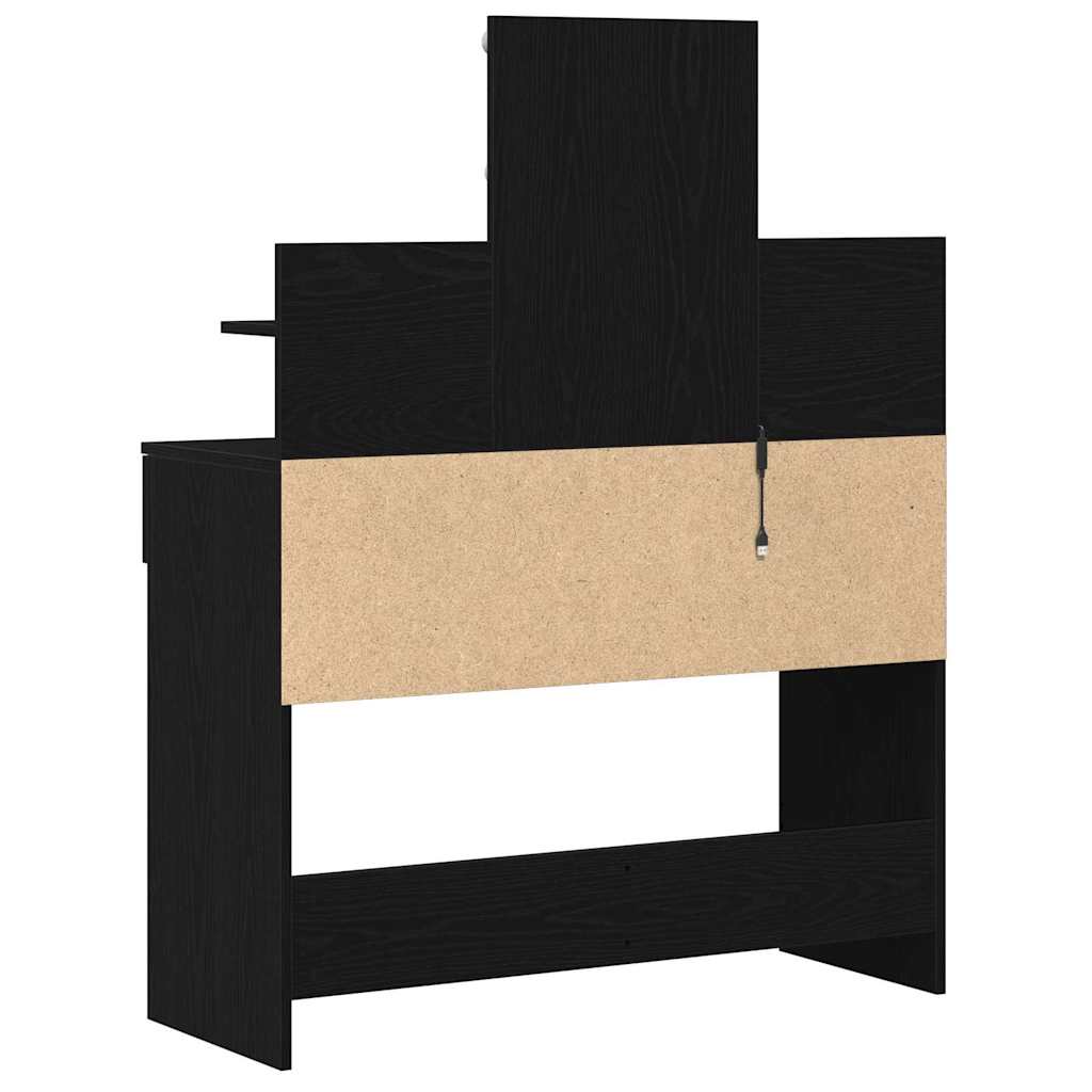 Schminktisch Schwarz Eichen-Optik 100 x 40 x 130 cm