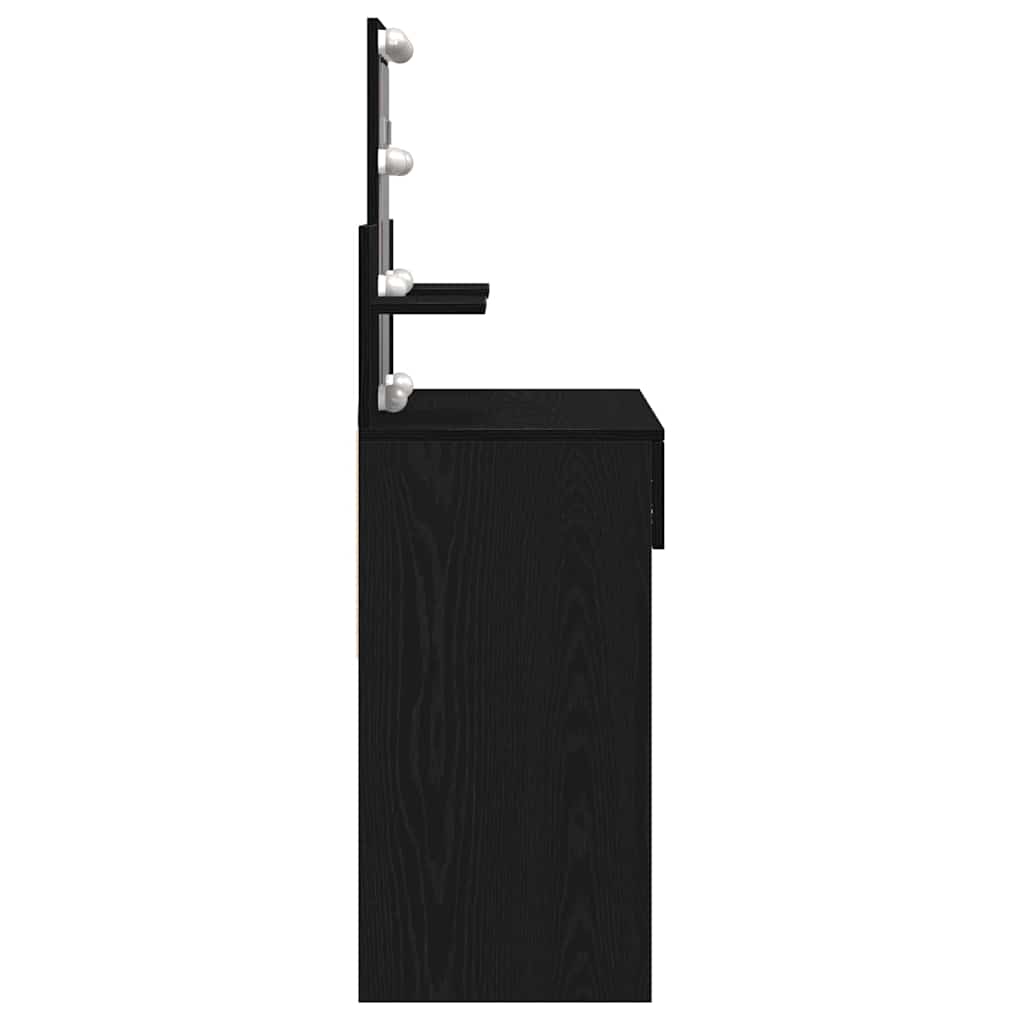 Schminktisch Schwarz Eichen-Optik 100 x 40 x 130 cm