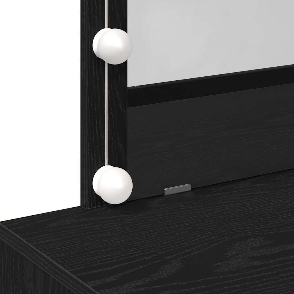 Schminktisch Schwarz Eichen-Optik 100 x 40 x 120 cm