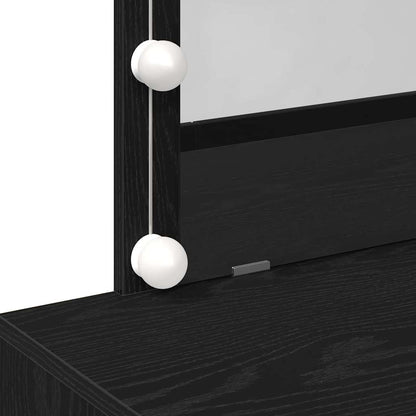 Schminktisch Schwarz Eichen-Optik 100 x 40 x 120 cm