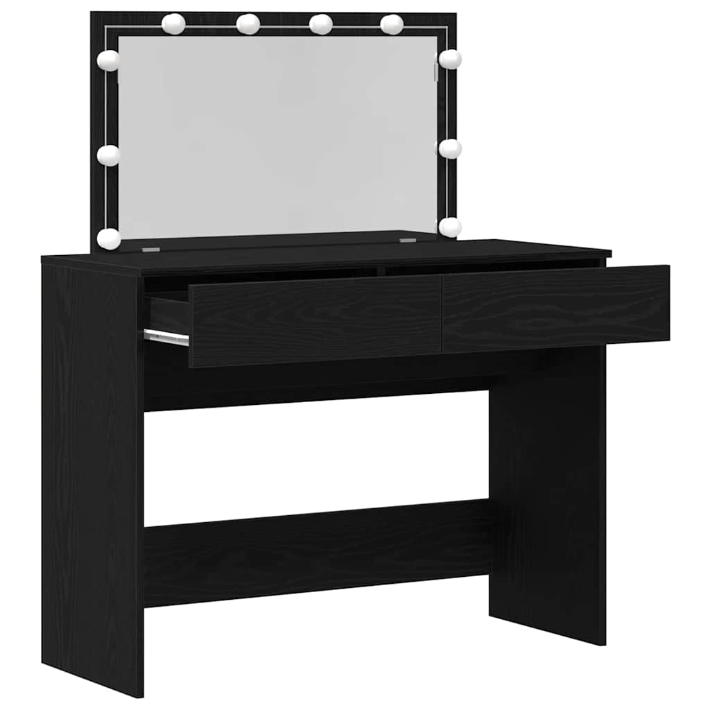Schminktisch Schwarz Eichen-Optik 100 x 40 x 120 cm