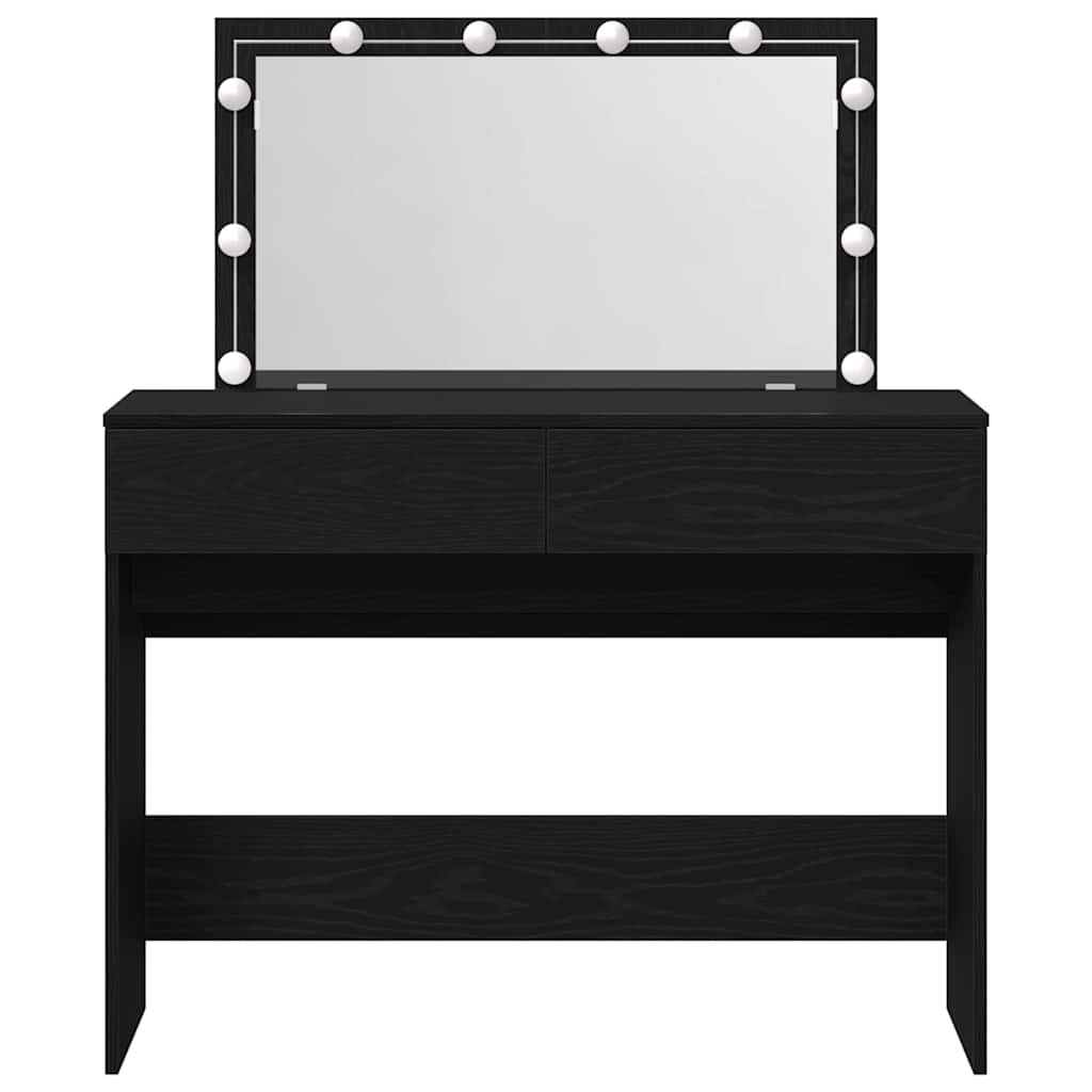 Schminktisch Schwarz Eichen-Optik 100 x 40 x 120 cm