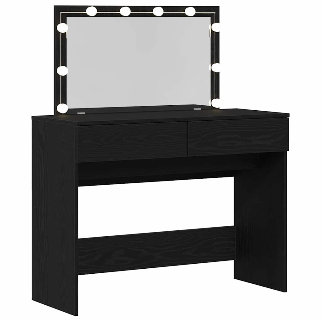 Schminktisch Schwarz Eichen-Optik 100 x 40 x 120 cm