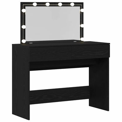 Schminktisch Schwarz Eichen-Optik 100 x 40 x 120 cm