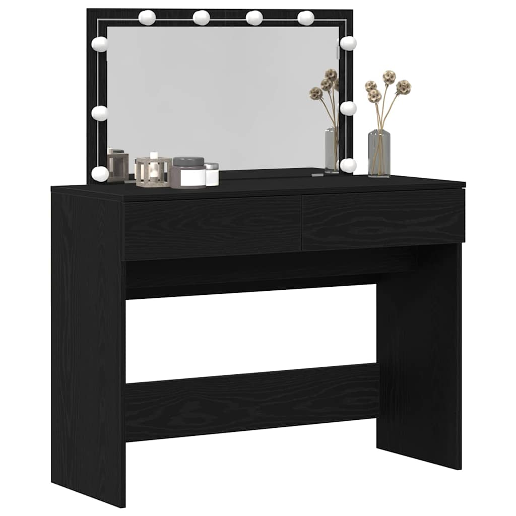Schminktisch Schwarz Eichen-Optik 100 x 40 x 120 cm