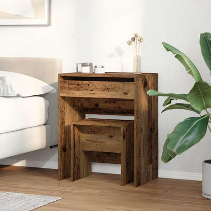 Schminktisch 2 Stk. Altholz 60 x 40 x 75 cm Holzwerkstoff