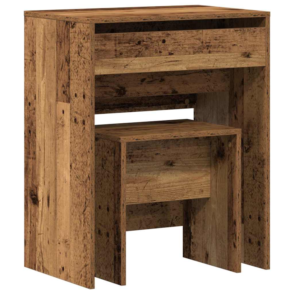 Schminktisch 2 Stk. Altholz 60 x 40 x 75 cm Holzwerkstoff