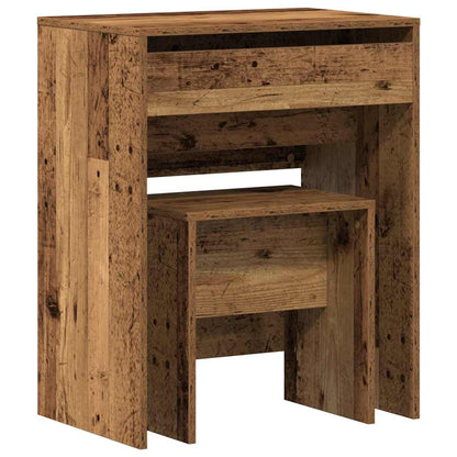 Schminktisch 2 Stk. Altholz 60 x 40 x 75 cm Holzwerkstoff