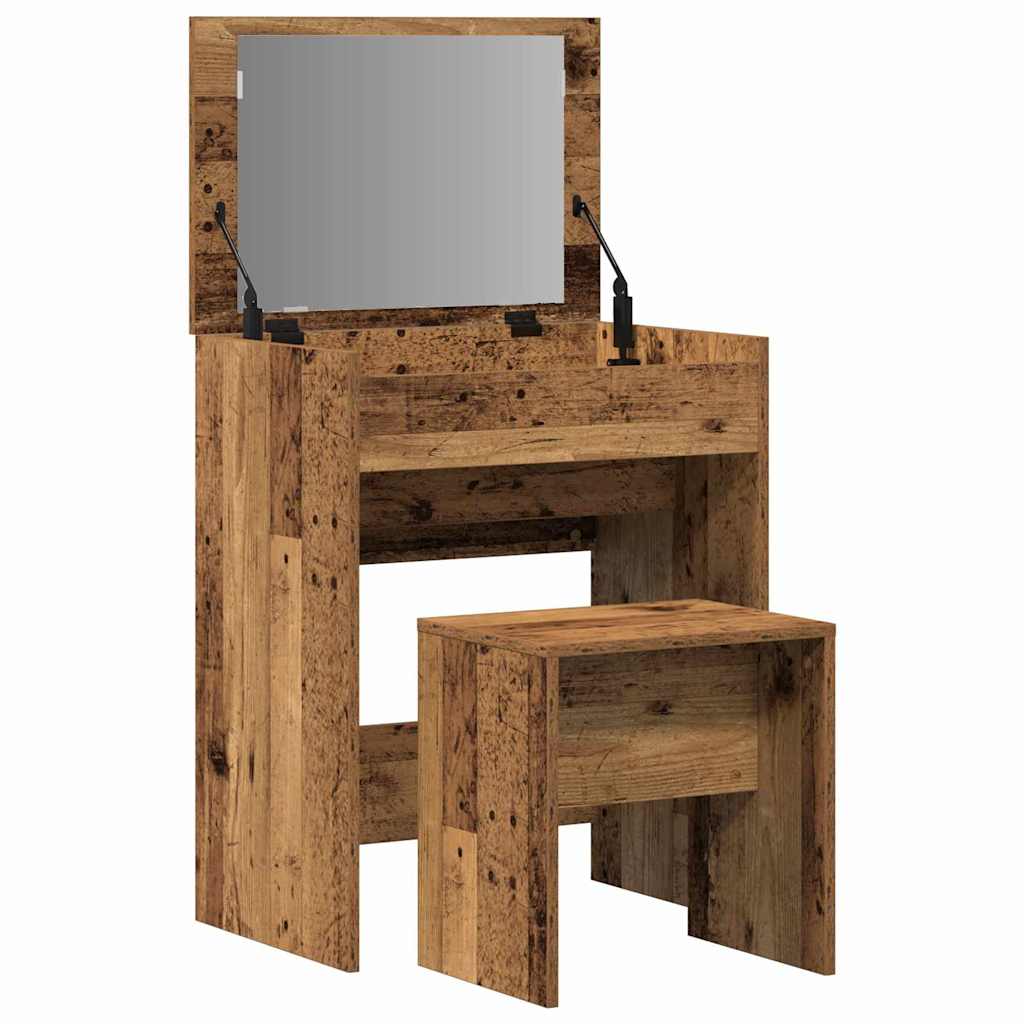 Schminktisch 2 Stk. Altholz 60 x 40 x 75 cm Holzwerkstoff