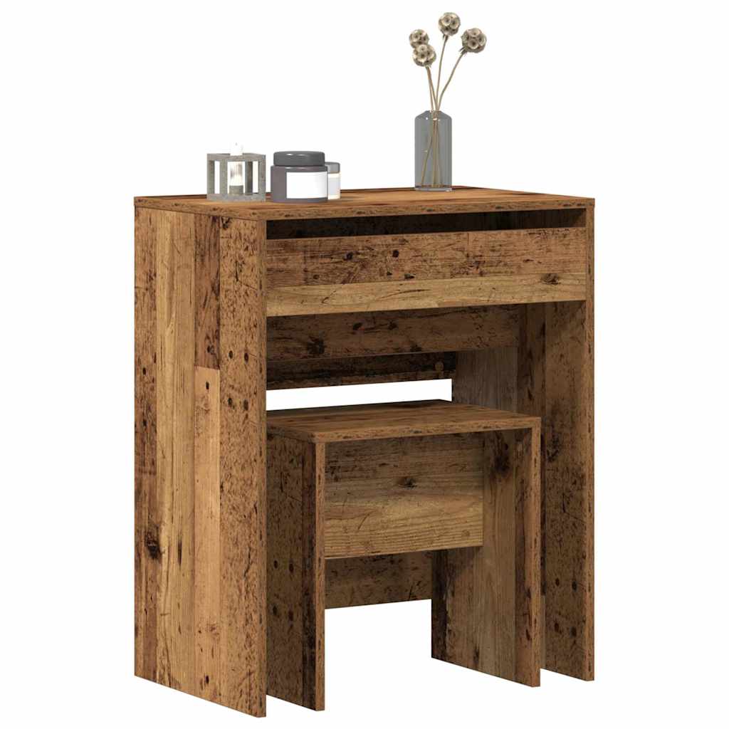 Schminktisch 2 Stk. Altholz 60 x 40 x 75 cm Holzwerkstoff