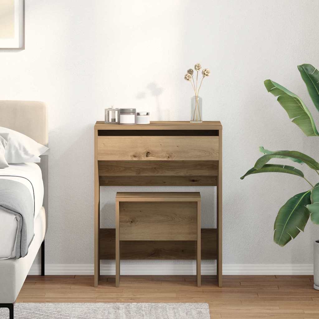 Schminktisch 2 stk. Artisan-Eiche 60 x 40 x 75 cm Holzwerkstoff