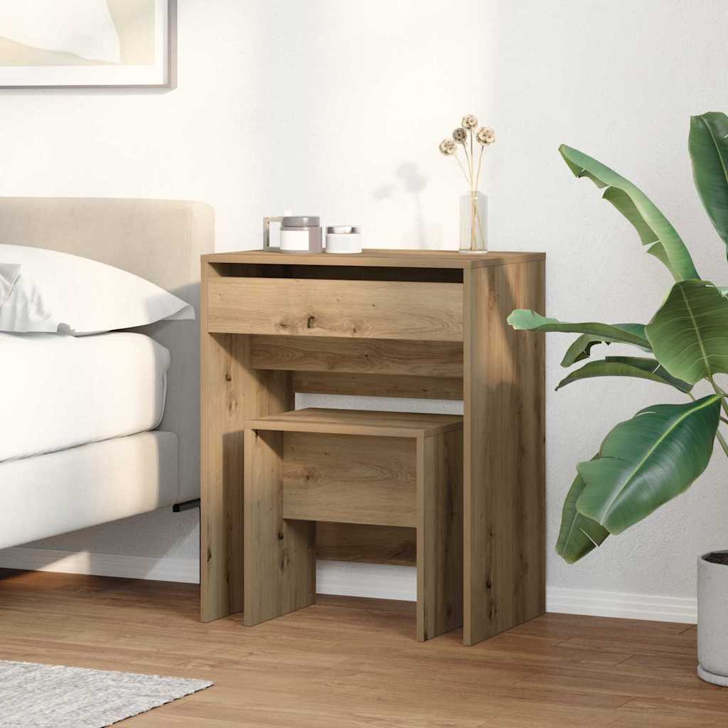 Schminktisch 2 stk. Artisan-Eiche 60 x 40 x 75 cm Holzwerkstoff