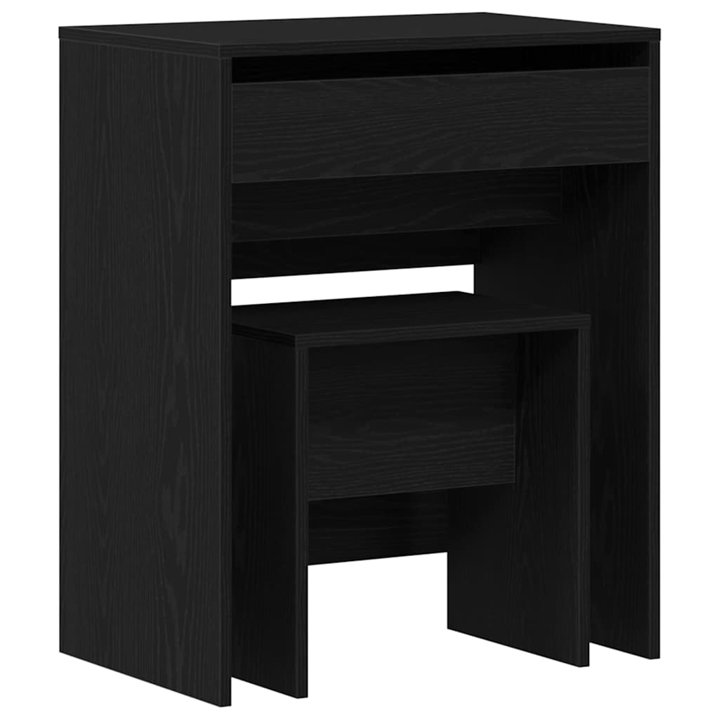 Schminktisch 2 Stk. Schwarz Eichen-Optik 60 x 40 x 75 cm