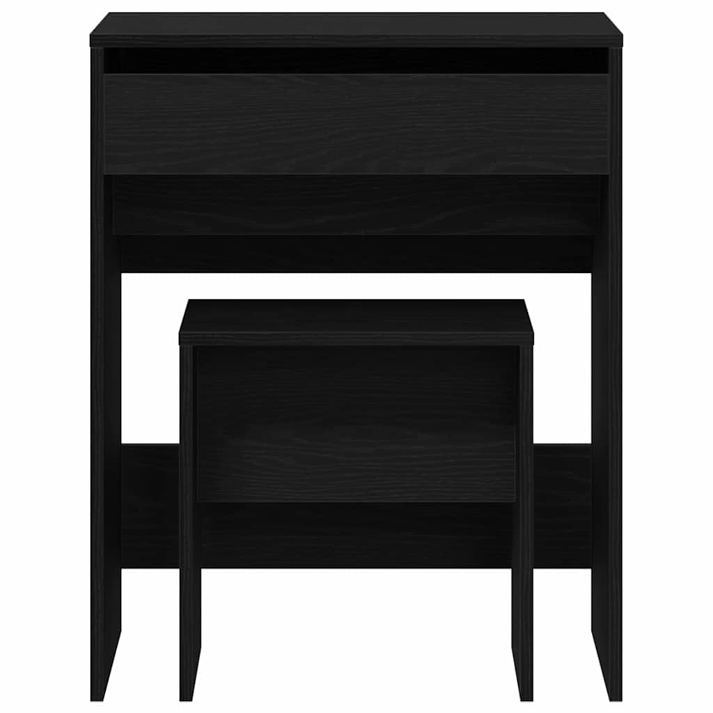 Schminktisch 2 Stk. Schwarz Eichen-Optik 60 x 40 x 75 cm