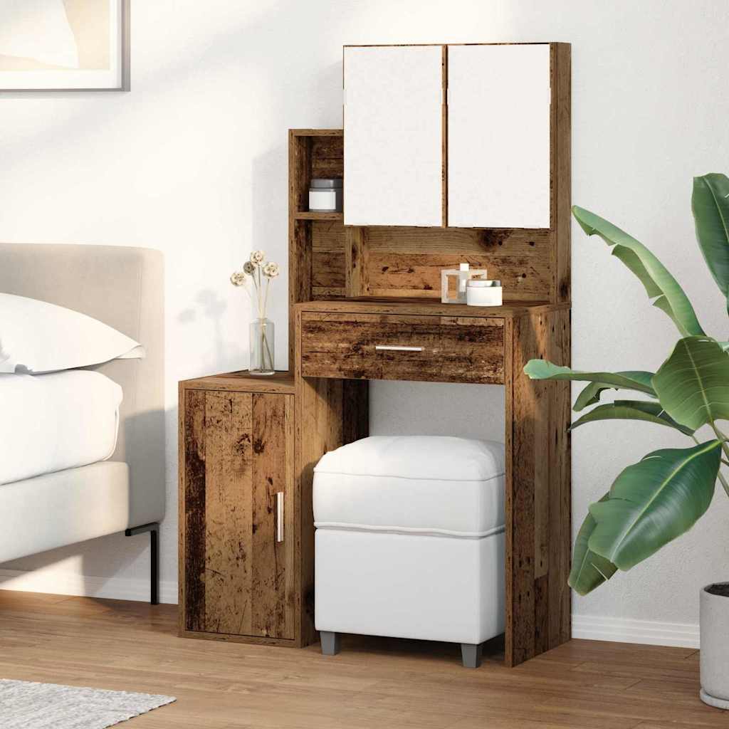 Schminktisch Altholz 80 x 35 x 132 cm Holzwerkstoff