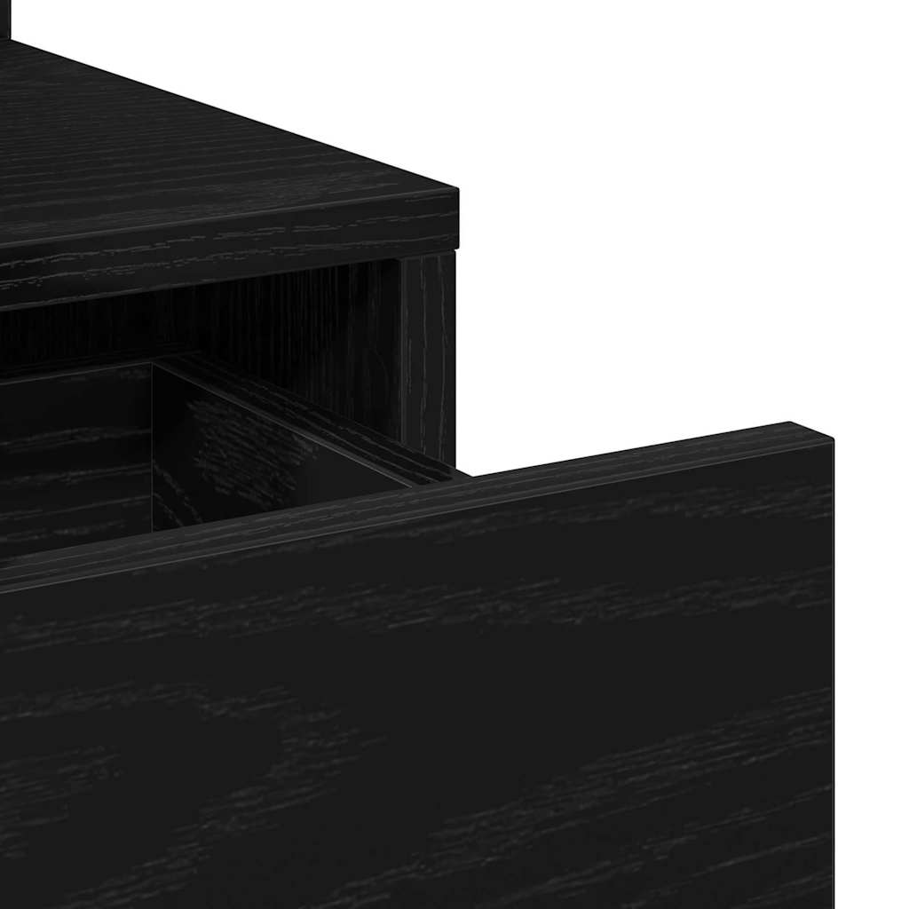 Schminktisch Schwarz Eichen-Optik 80 x 35 x 132 cm