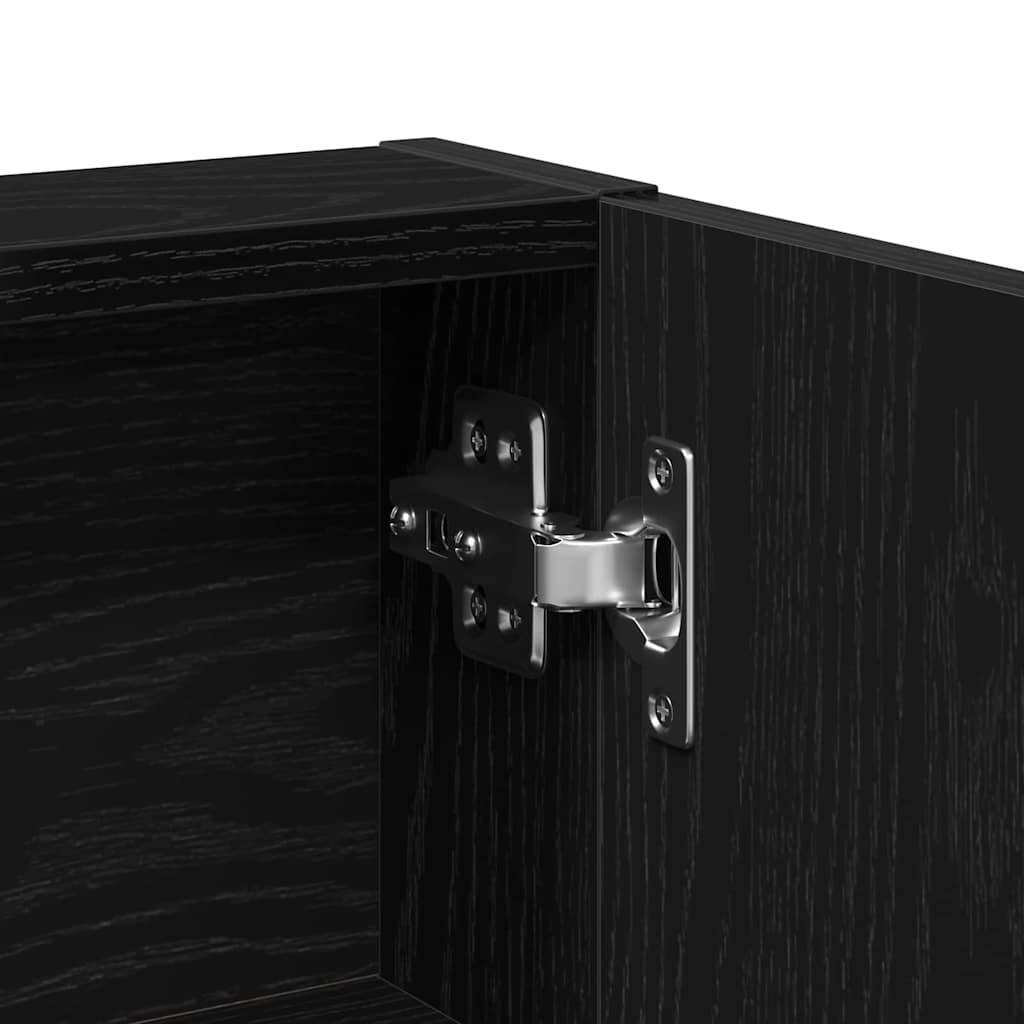Schminktisch Schwarz Eichen-Optik 80 x 35 x 132 cm