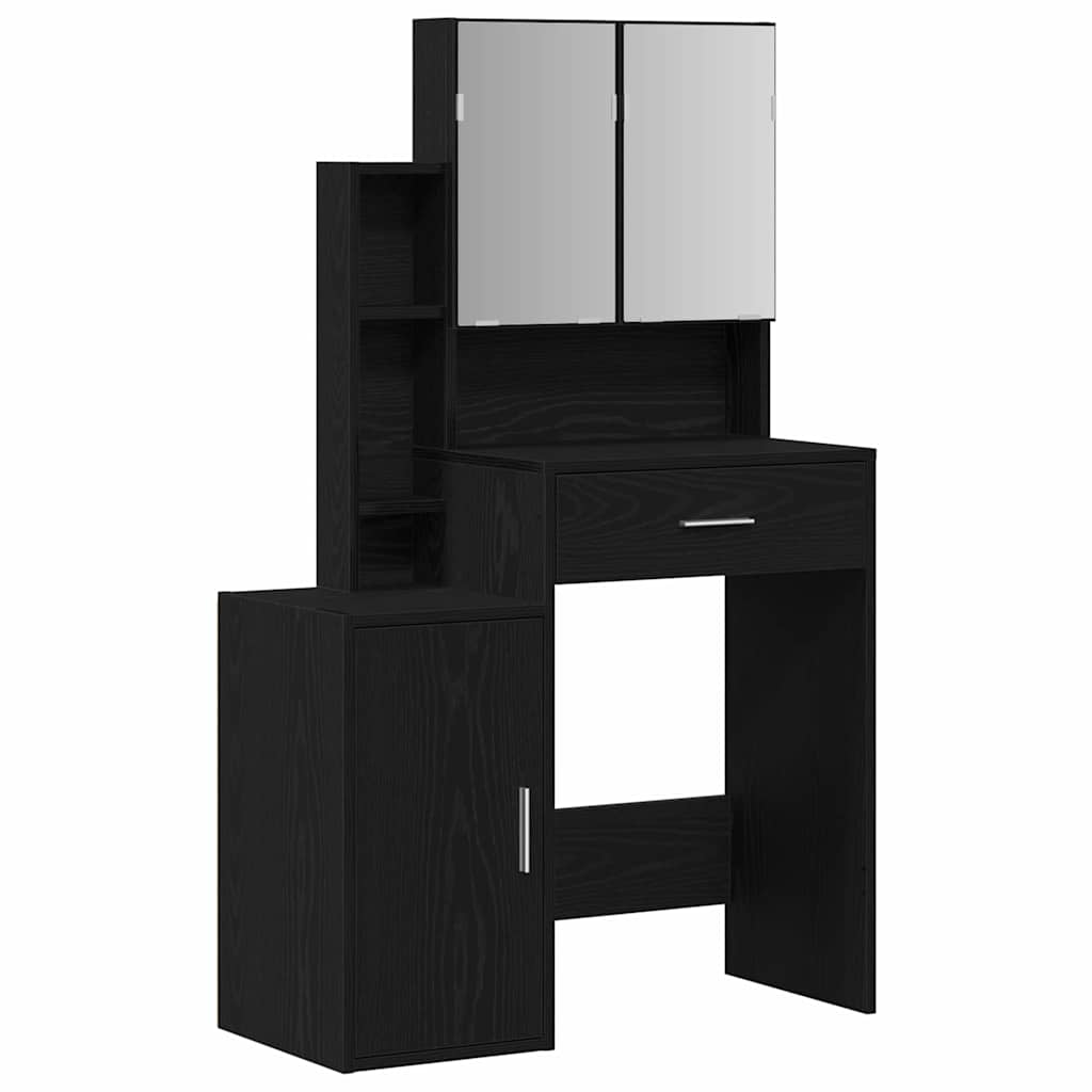 Schminktisch Schwarz Eichen-Optik 80 x 35 x 132 cm
