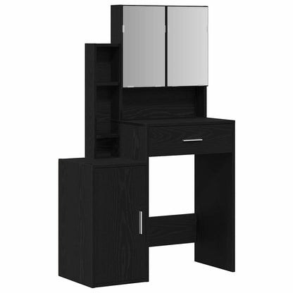 Schminktisch Schwarz Eichen-Optik 80 x 35 x 132 cm