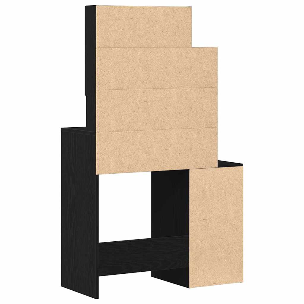 Schminktisch Schwarz Eichen-Optik 80 x 35 x 132 cm