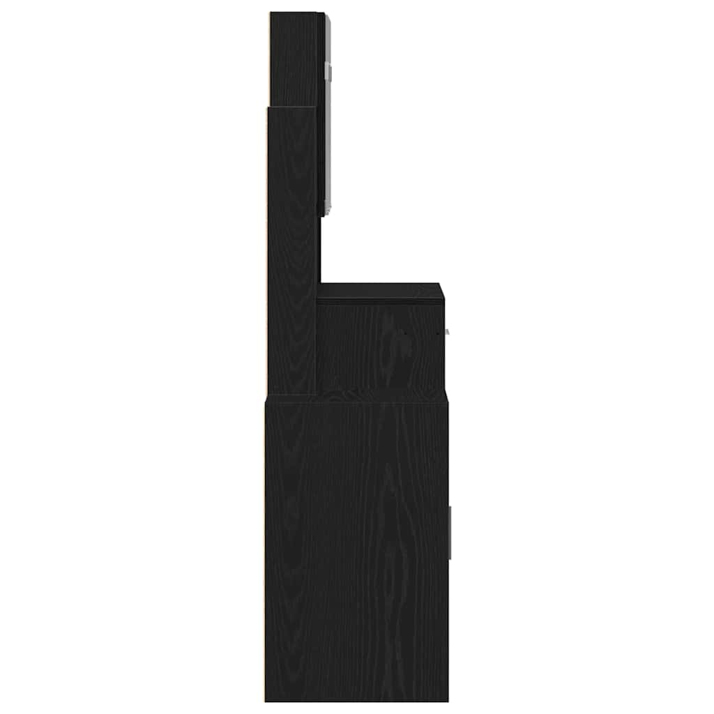 Schminktisch Schwarz Eichen-Optik 80 x 35 x 132 cm