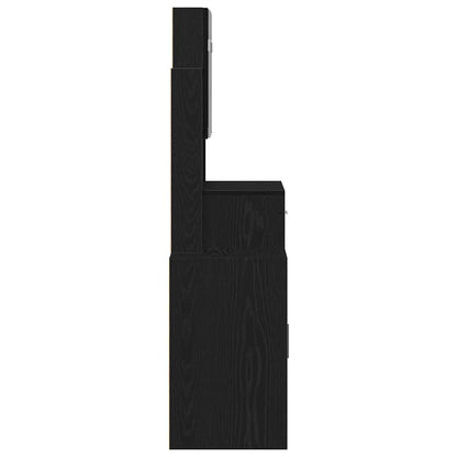 Schminktisch Schwarz Eichen-Optik 80 x 35 x 132 cm