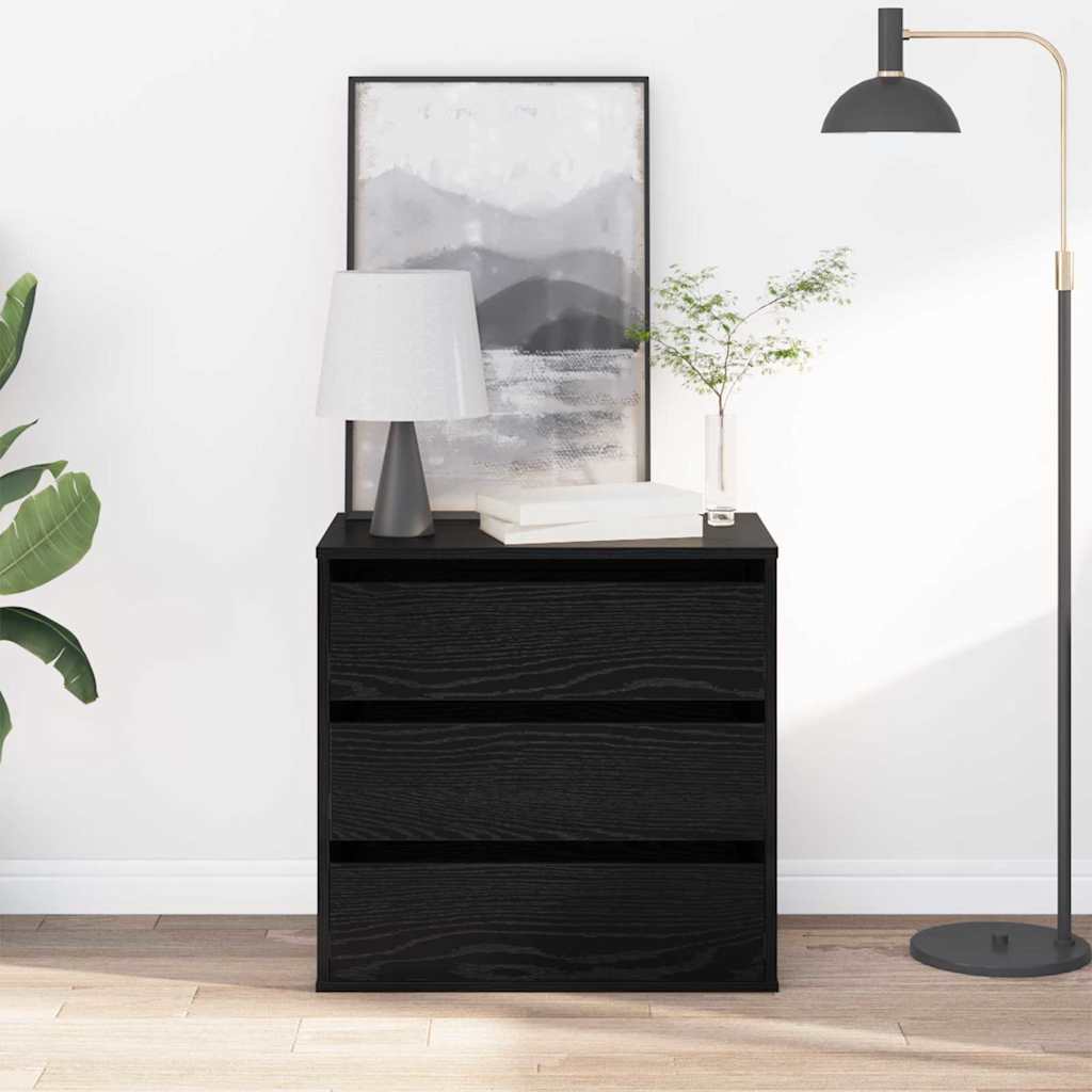 Schubladenschrank 3-Schublade Schwarz 61 x 41 x 58 cm