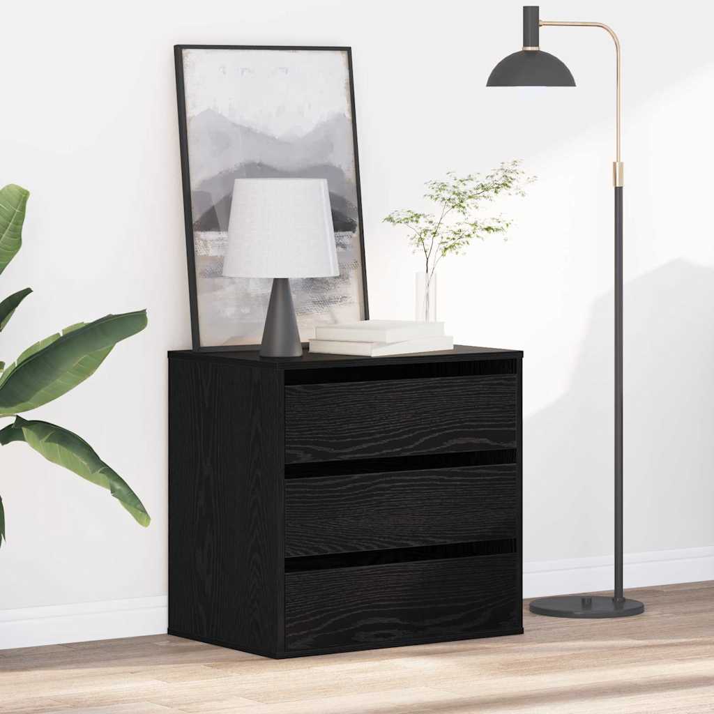 Schubladenschrank 3-Schublade Schwarz 61 x 41 x 58 cm