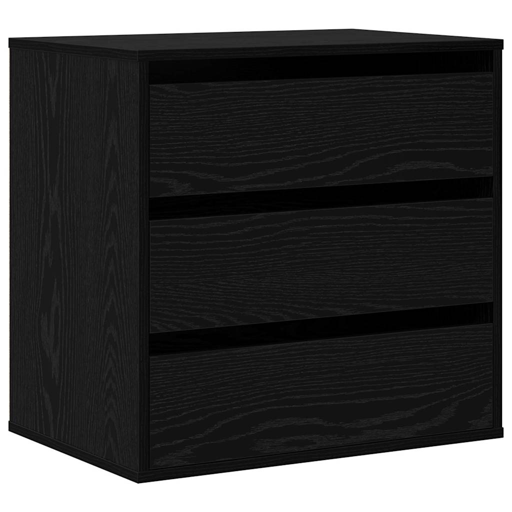 Schubladenschrank 3-Schublade Schwarz 61 x 41 x 58 cm