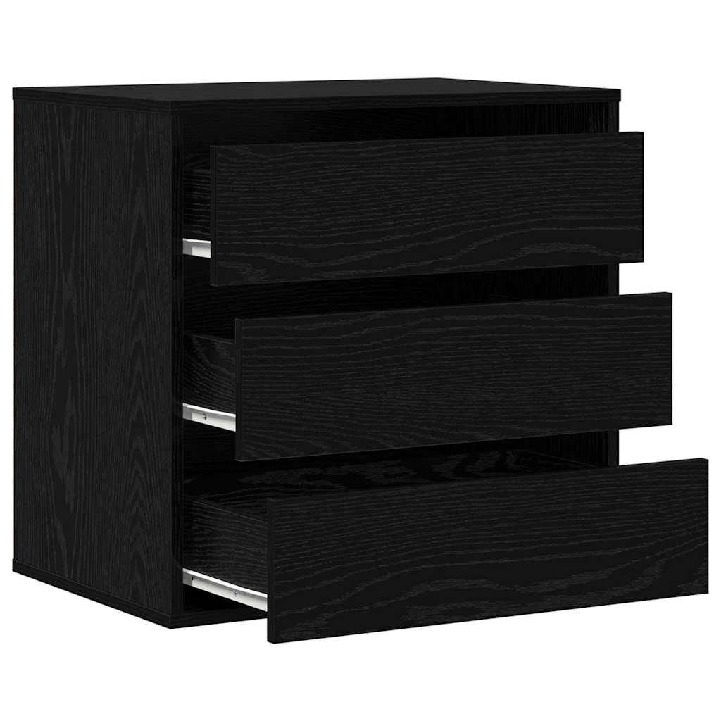 Schubladenschrank 3-Schublade Schwarz 61 x 41 x 58 cm