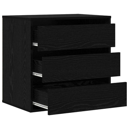 Schubladenschrank 3-Schublade Schwarz 61 x 41 x 58 cm