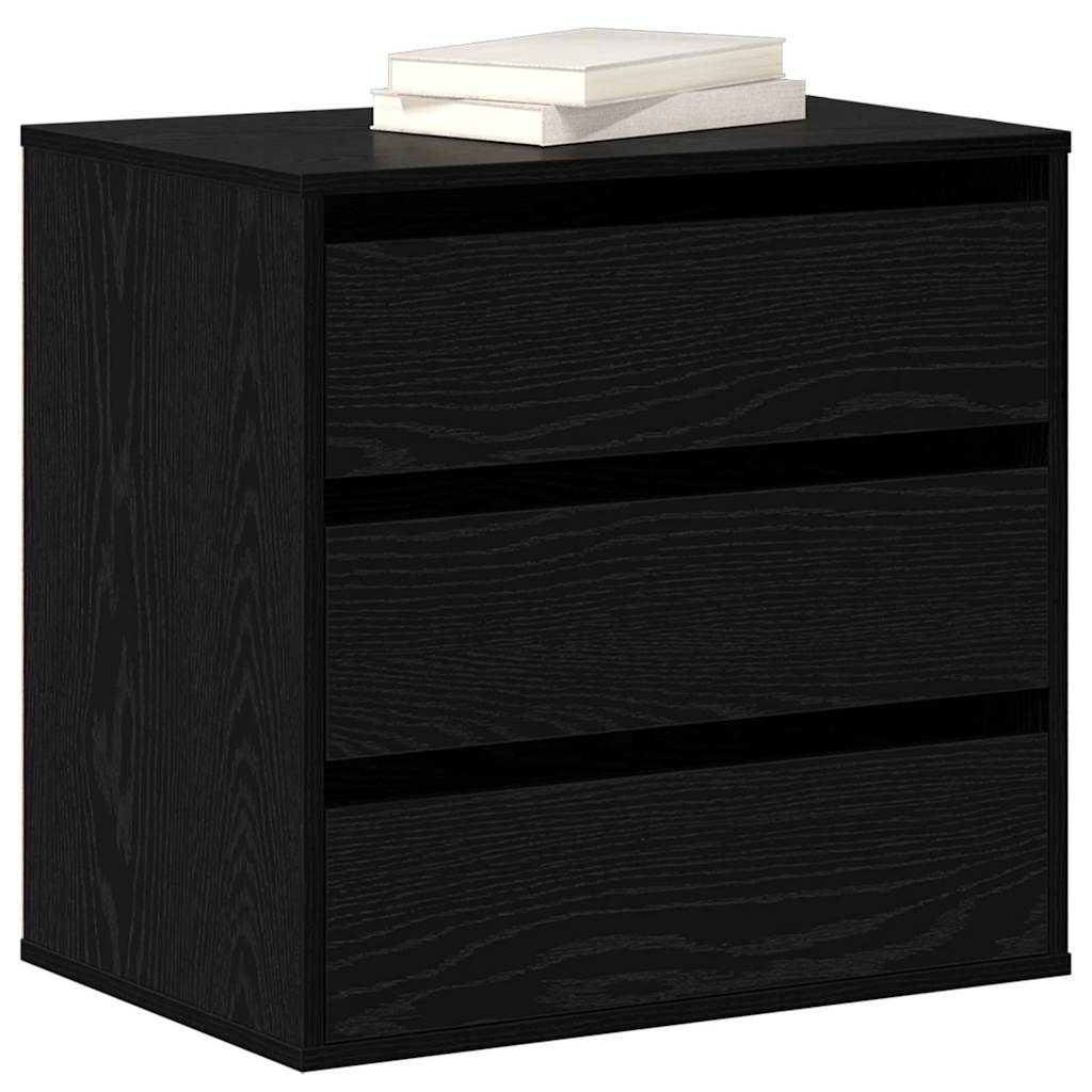 Schubladenschrank 3-Schublade Schwarz 61 x 41 x 58 cm